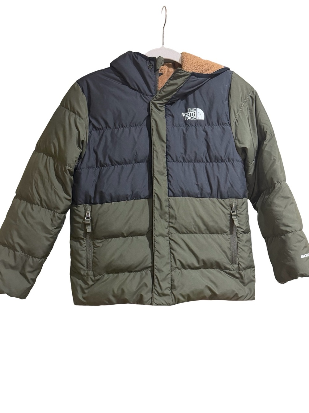 🌿 The North Face Kids 600 Fill Down Puffer Jacket Olive and Black Size Medium - Picture 15 of 15